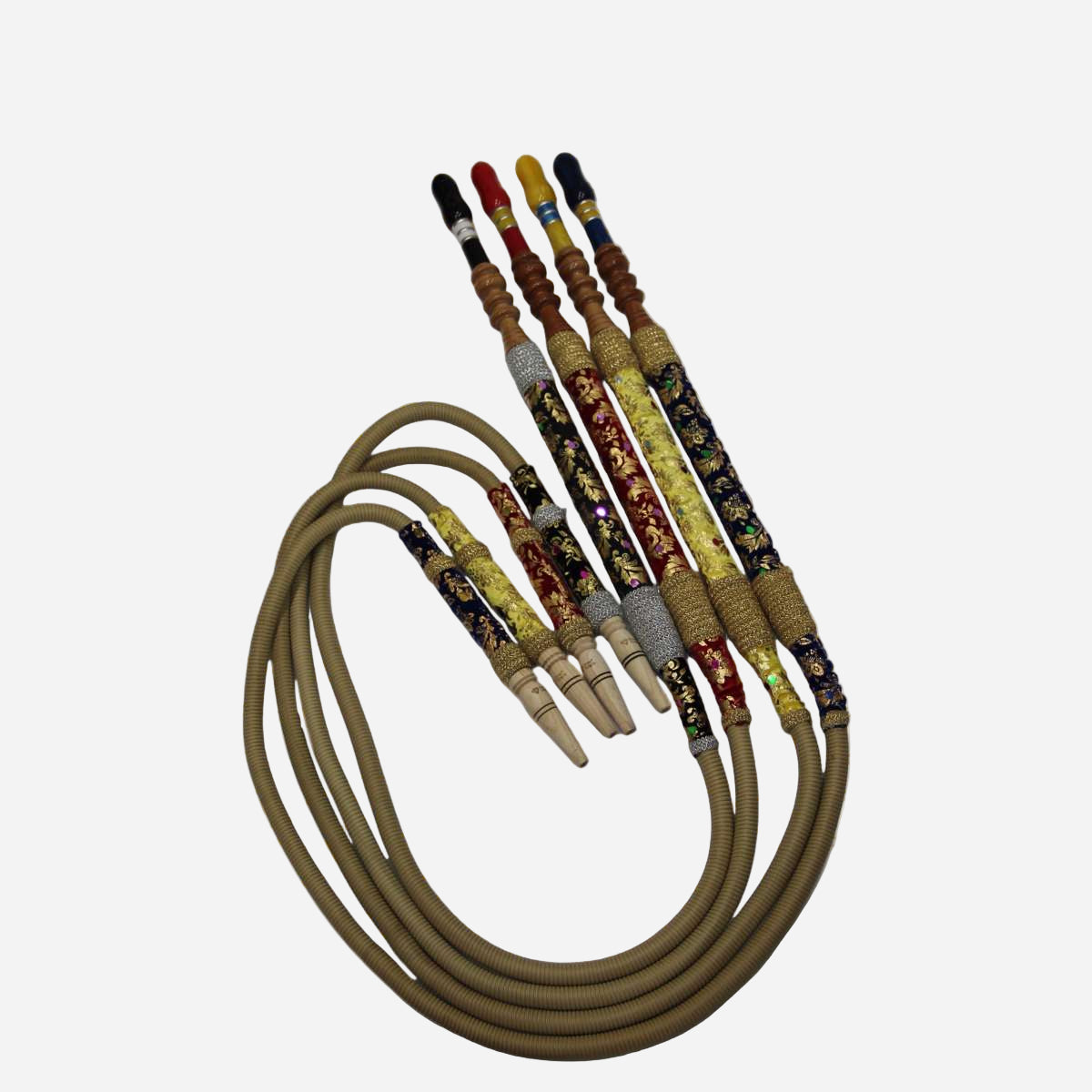 XXL Ziegenleder Shisha-Schlauch in Rot-Gold von Elmas Originale.